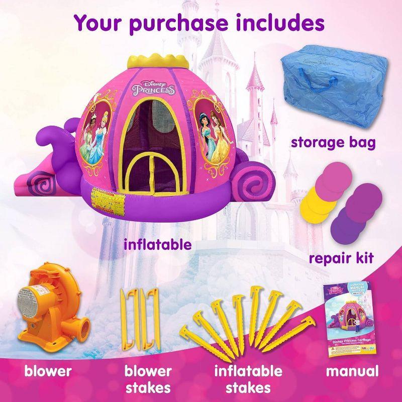 Funormous Disney Princess Carriage Inflatable Outdoor Bounce House with Slide and Ball Pit