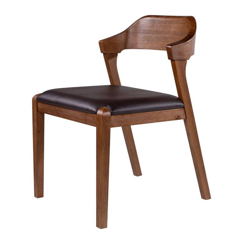 Rasmus Dining Chair Chestnut - Boraam: Acacia Wood, Faux Leather, Easy-to-Clean, 250lb Capacity