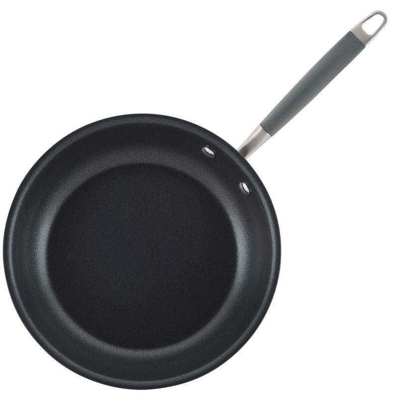 Gray Aluminum Nonstick Fry Pan with Ceramic Coating and Lid