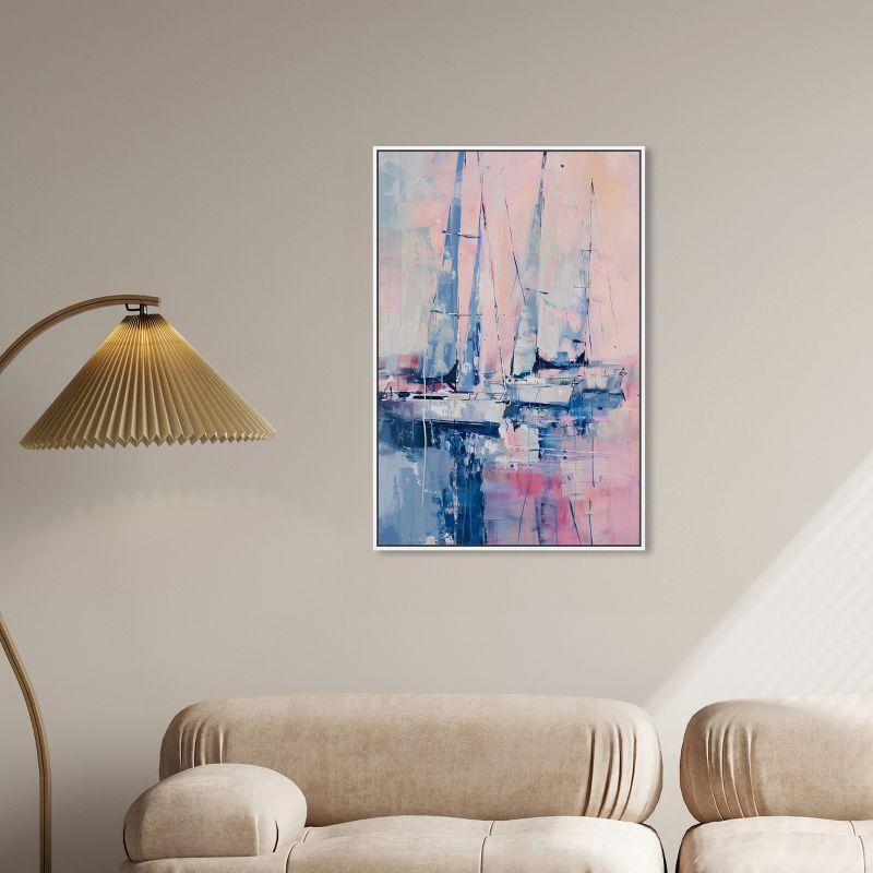 Art Remedy Art Remedy Pastel Sea Breeze Framed Sailing 1 Piece Canvas Wall Art 57710