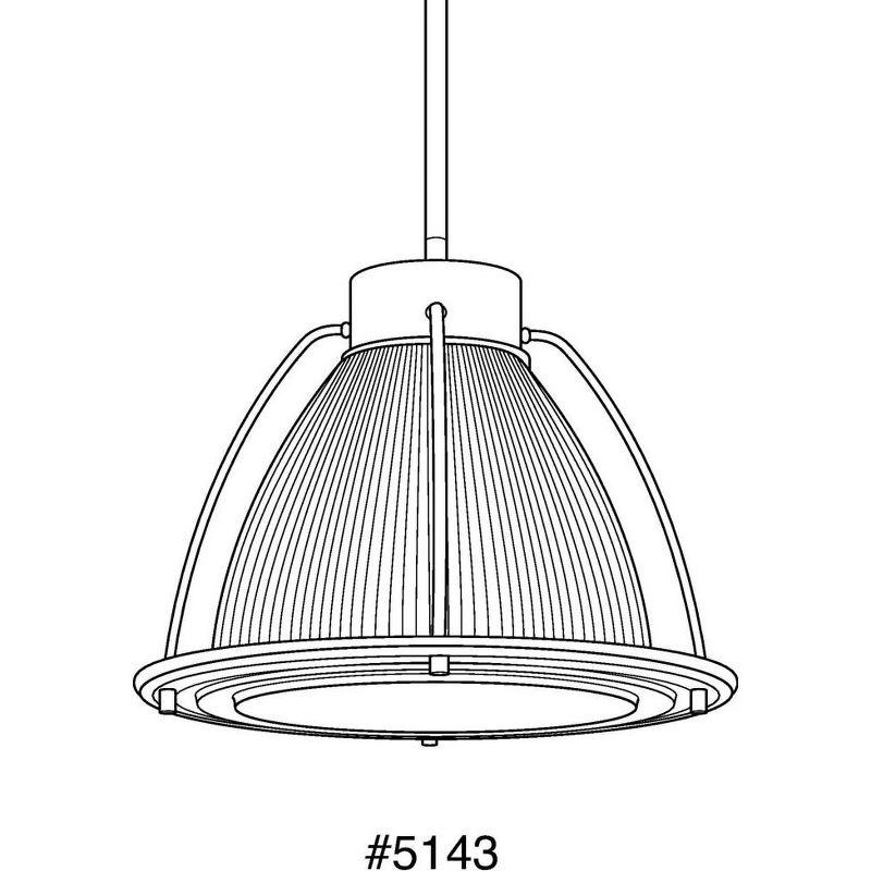 Progress Lighting Prismatic 1-Light Pendant, Brushed Nickel, Prismatic Glass Shade, Steel, LED, 3000K, 448 Lumens