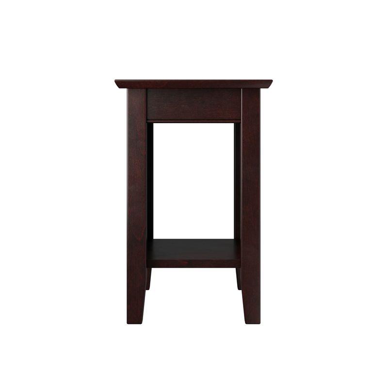 AFI Nantucket 14" Solid Wood End Table with Built-In Charger in Espresso