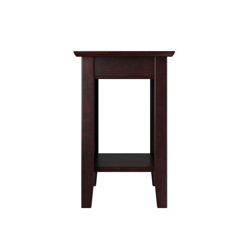 AFI Nantucket 14" Solid Wood End Table with Built-In Charger in Espresso