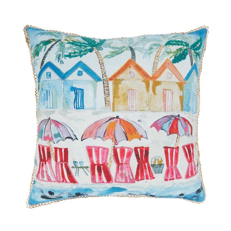 Saro Coastal Outdoor Lighthouse Pillow Cover