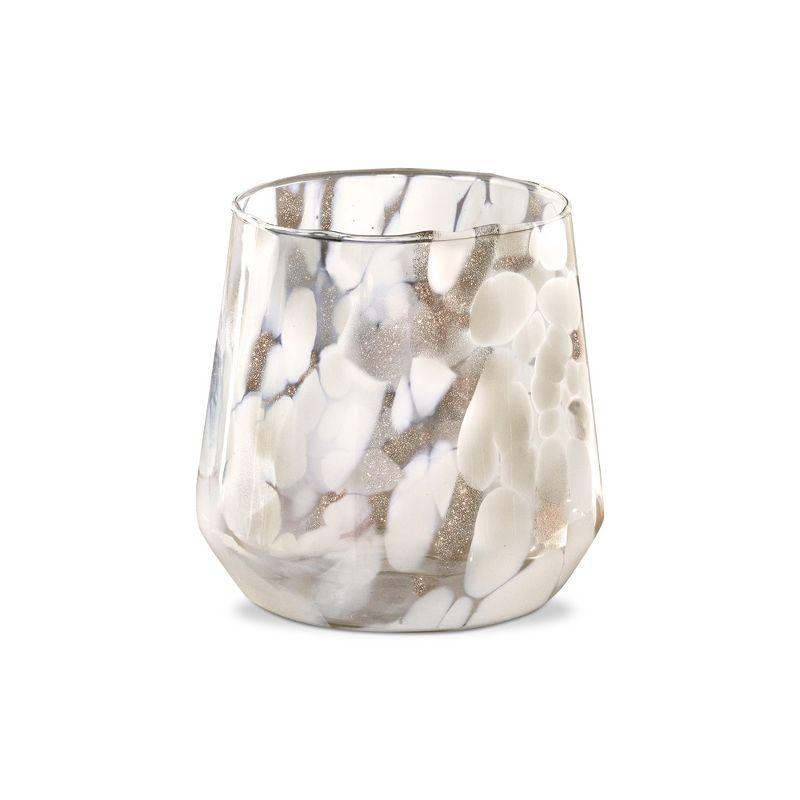 Medium Handcrafted Confetti Glass Tealight Candle Holder