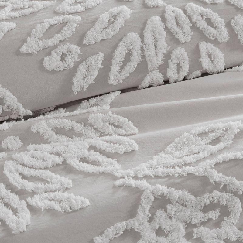 Gwyneth 3 Piece Tufted Cotton Chenille Floral Duvet Cover Set