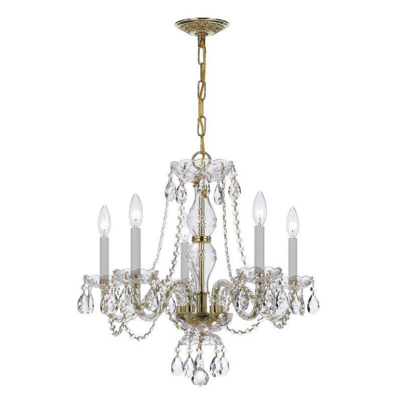 Crystorama Lighting Traditional Crystal 5 - Light Chandelier in  Polished Brass