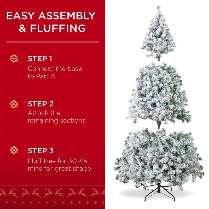 Winter Whisper 6ft Pre-Lit Snow Flocked Pine Christmas Tree with Warm White Lights