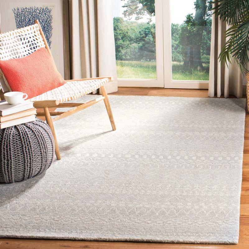 Micro-Loop MLP502 Hand Tufted Indoor Area Rug - Aqua/Ivory - 4'x6' - Safavieh