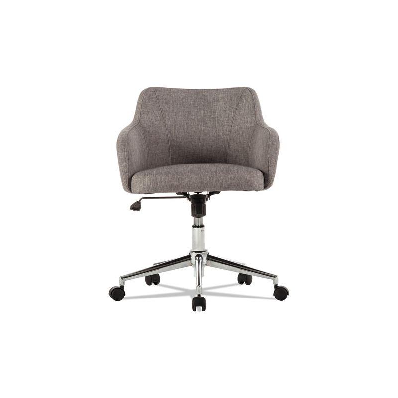 Gray Tweed Mid-Back Swivel Office Chair with Chrome Base