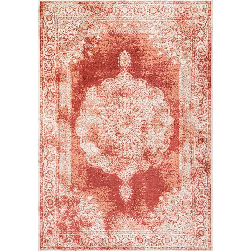 JONATHAN Y Rosalia Cottage Medallion Peach/Ivory 4 ft. x 6 ft. Area Rug