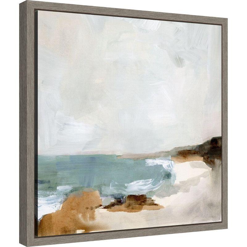 Amanti Art Ocean Beach Sigh II by Victoria Barnes Canvas Wall Art Print Framed 16 x 16-in.