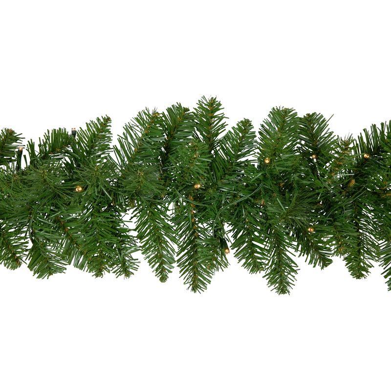 Northlight Pre-Lit Battery operated Whitmire Pine Christmas Garland - 9' x 10"  - Warm White LED Lights