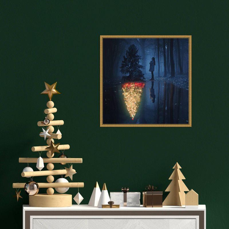 16" x 16" The Hope of Christmas Tree by Terry F Framed Canvas Wall Art - Amanti Art