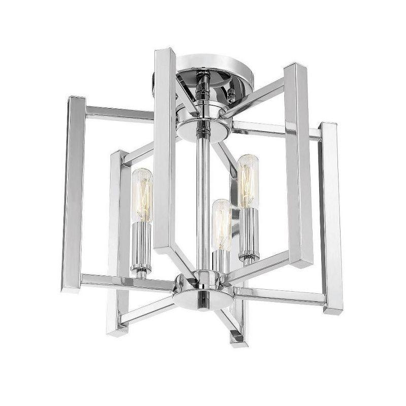 Benson Matte Black 3-Light Industrial Semi-Flush Mount