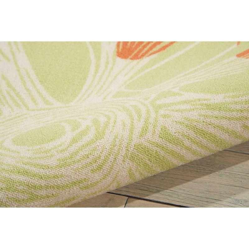 Ivory Floral Sketch 7'9" x 10'10" Synthetic Indoor/Outdoor Rug