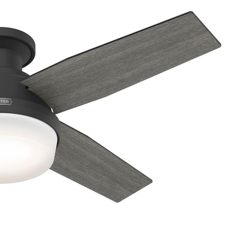 Dempsey Low Profile 44" 4 - Blade Indoor Flush Mount Small Room Ceiling Fan with Lights and Remote