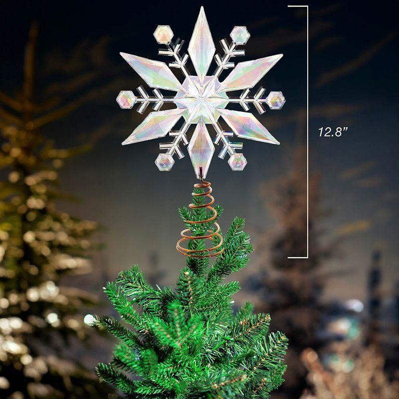 Kurt Adler 12.75-Inch Iridescent Snowflake Tree Topper