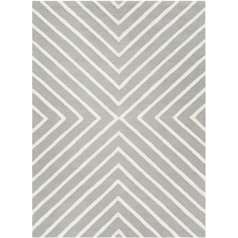 Gray Hand-Tufted Wool Kids Area Rug 5' x 7'