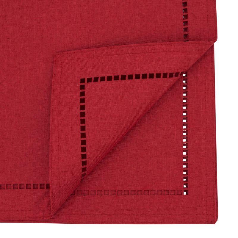 Saro Lifestyle Dining Table Runner With Laser-Cut Hemstitch Design