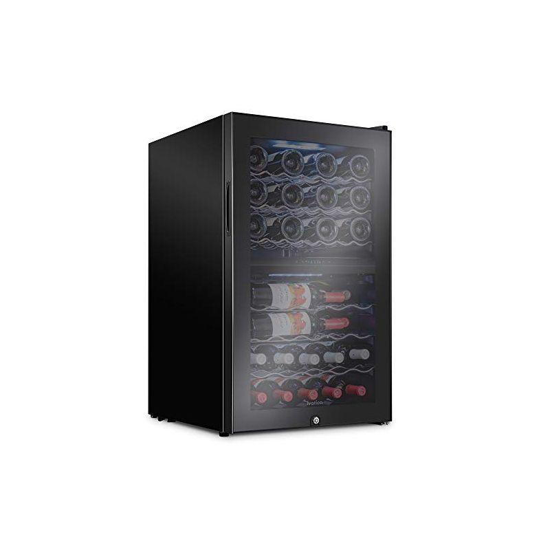 Ivation 43 Bottle Black Freestanding Dual Zone Wine Cooler