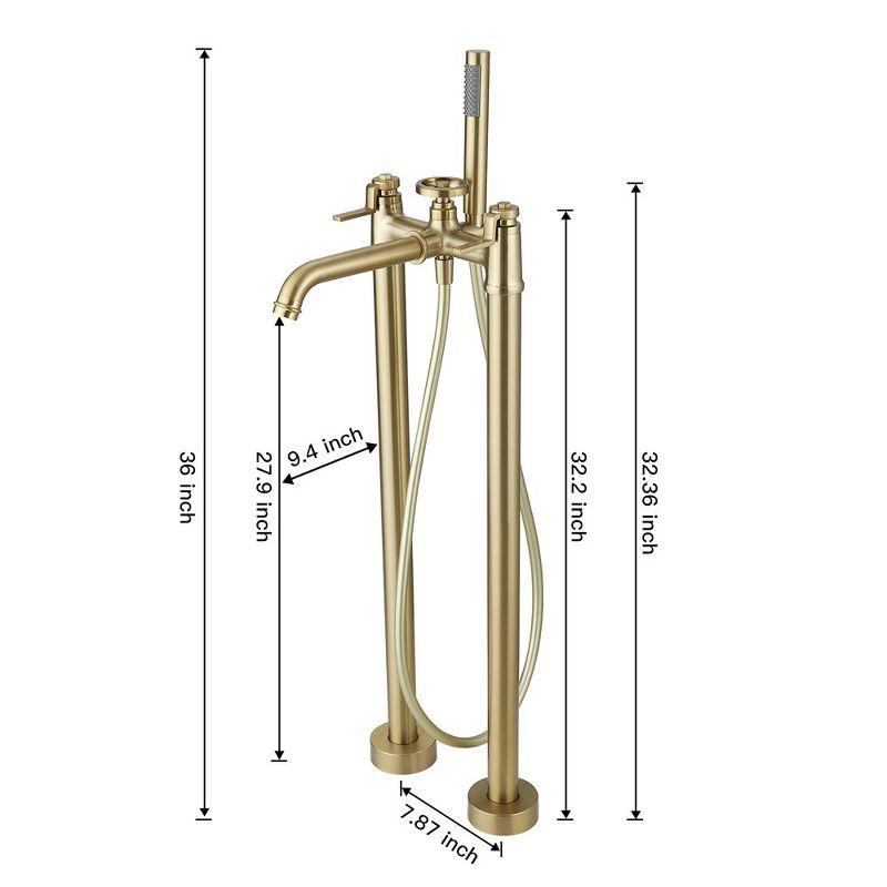 Floor Clawfoot Tub Faucet with Diverter