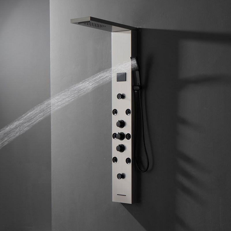 BWE 8-Spray Rain Shower Panel System with Rain Shower Head, Shower Wand and LED Light