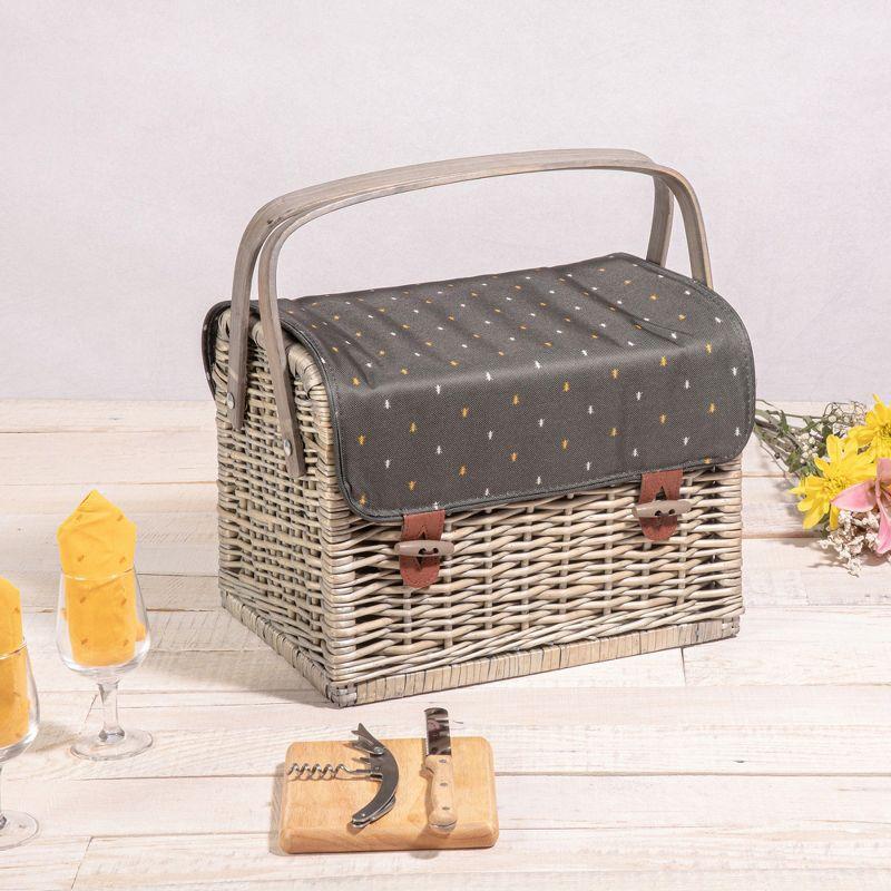 Picnic Time Kabrio Wine & Cheese Picnic Basket with Picnic Set 2
