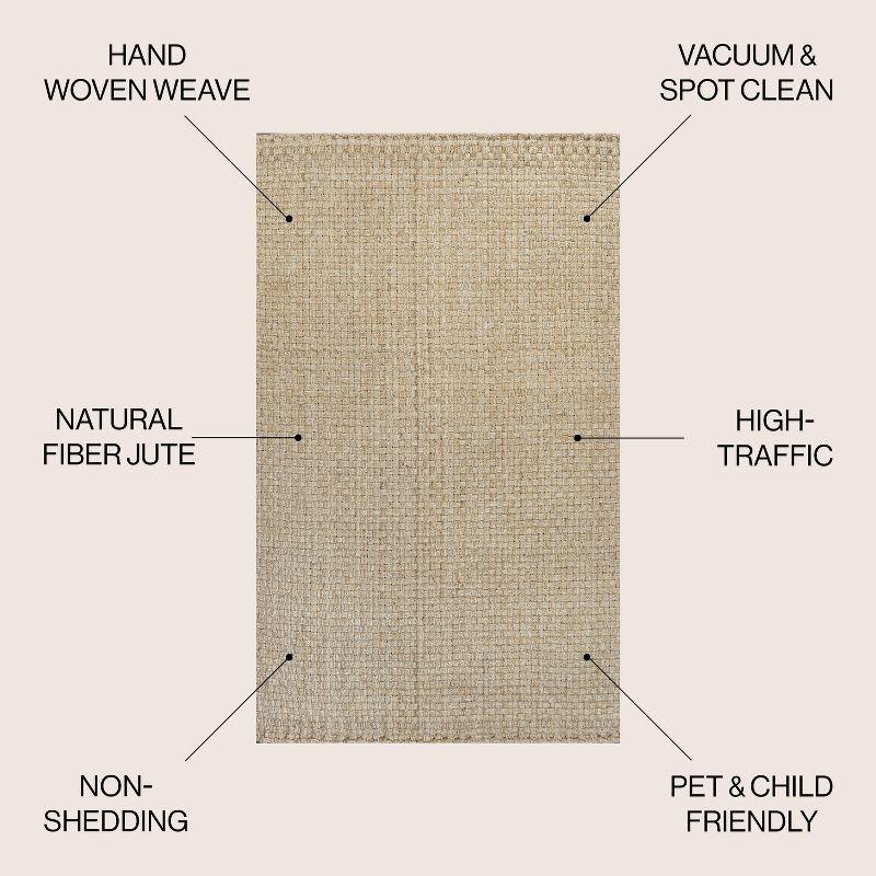 Estera Hand Woven Boucle Chunky Jute Indoor Area Rug - JONATHAN Y