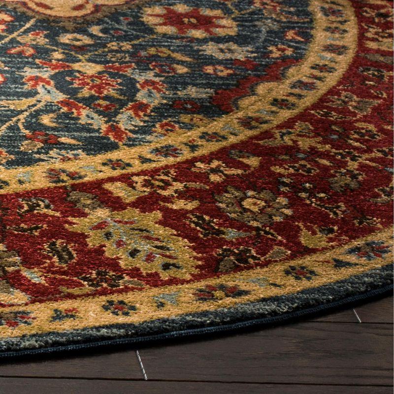 Mahal MAH655 Power Loomed Area Rug - Navy/Red - 5'1" round - Safavieh.