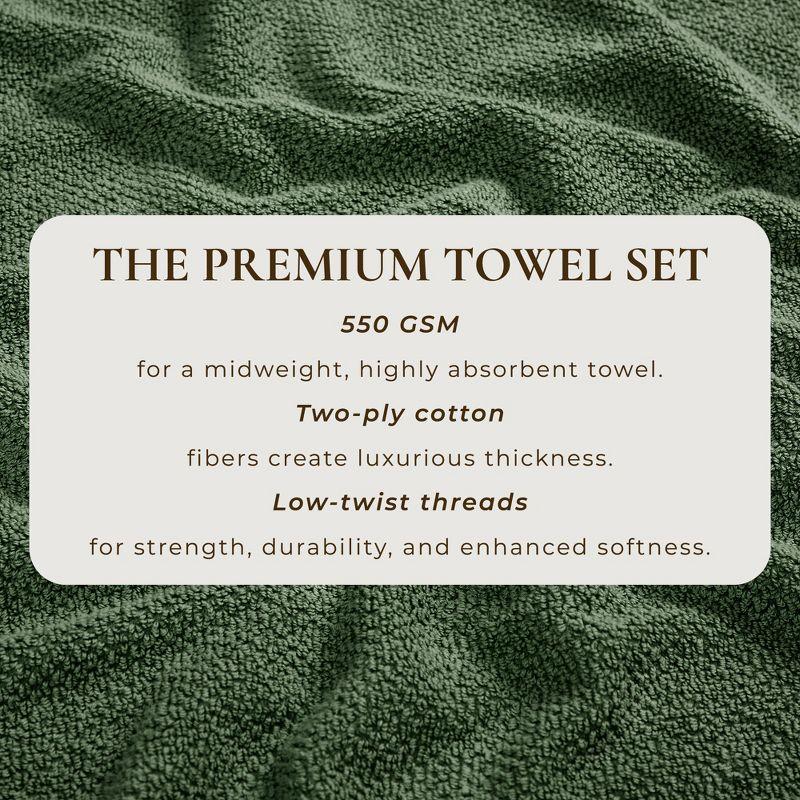 Cotton Quick Dry Textured Single Towel - Great Bay Home (Forest Green, Bath Sheet - Set of 2).