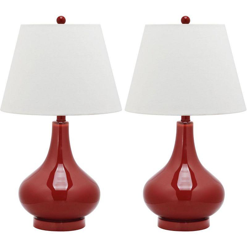 Amy Gourd Table Lamp (Set of 2) - 24 Inch Height - LIT4087 - Red - Safavieh