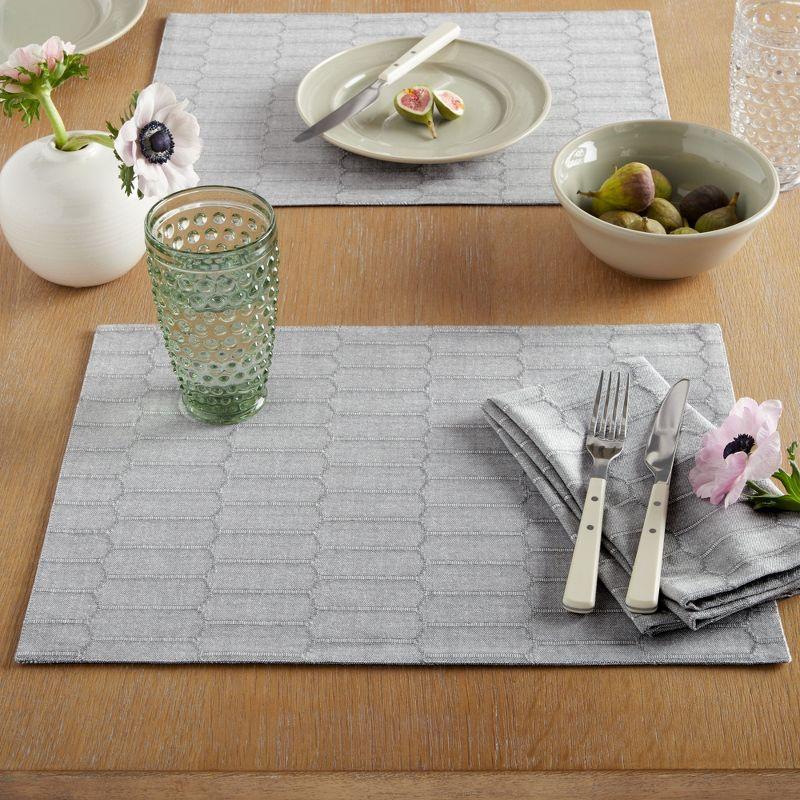 Martha Stewart Honeycomb Modern Farmhouse Reversible Placemat Set (Set of 4)