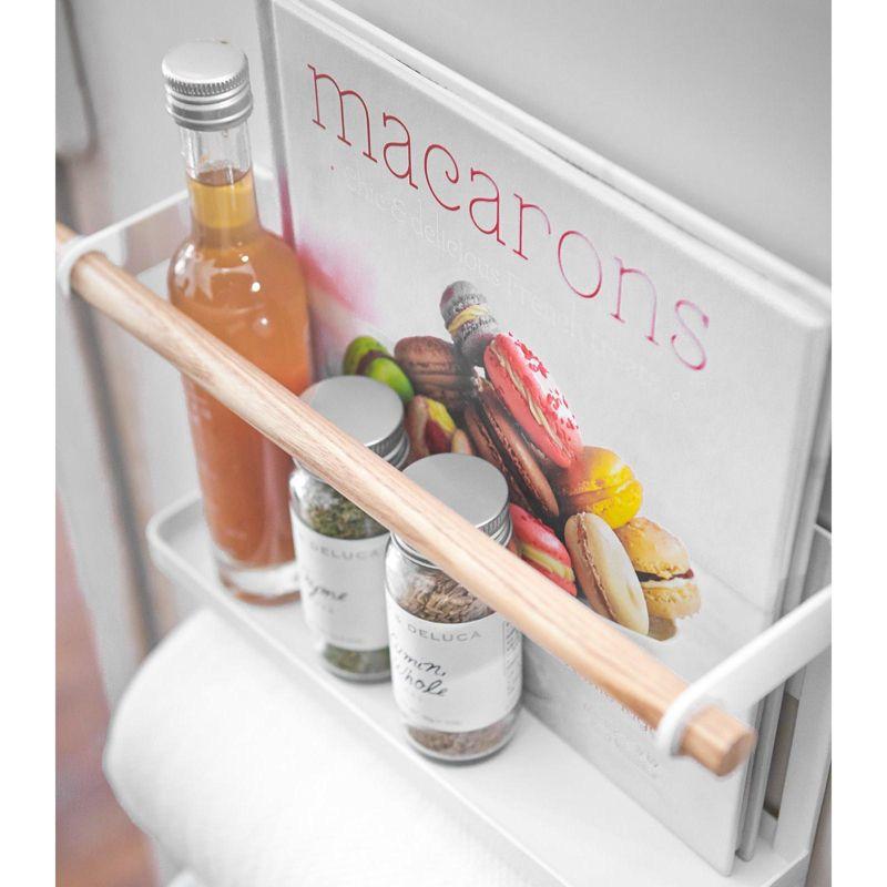 Yamazaki Tosca White Magnetic Kitchen Organization Rack