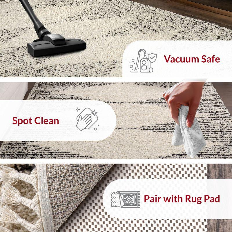 Nuloom Bria Trellis 2x10 Runner Shag Indoor Area Rug for Living Room Bedroom Dining Room Nursery Entryway Hallway, Off White/Charcoal