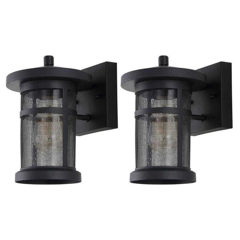 Sleek Black Powder-Coated Direct Wired Sconce Set of 2