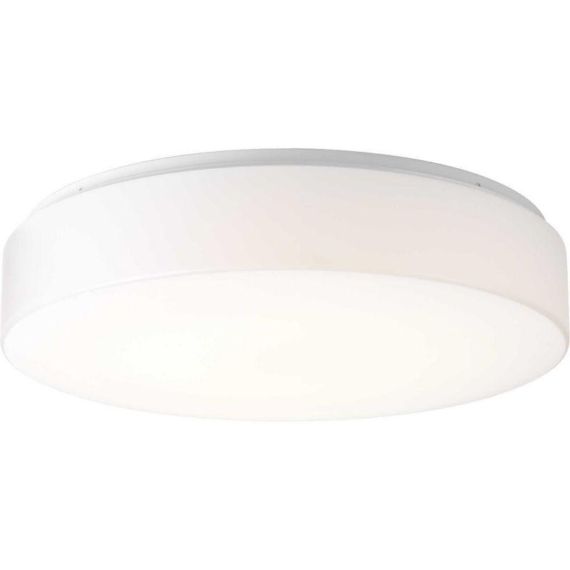 Progress Lighting, Drums and Clouds, 1-Light LED Flush Mount, White Finish, Acrylic Shade