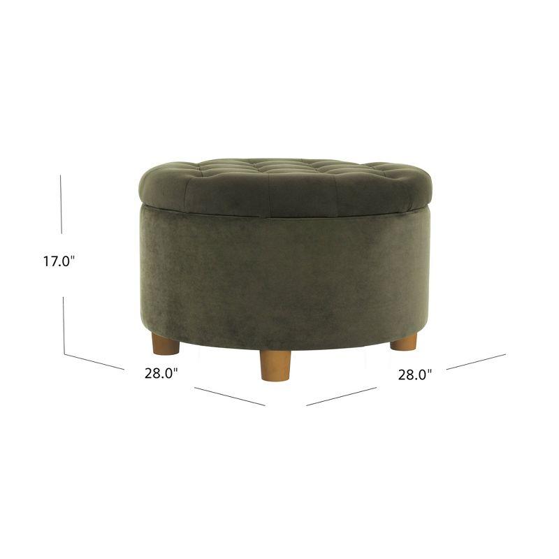 Tufted Round Storage Ottoman Velvet - HomePop