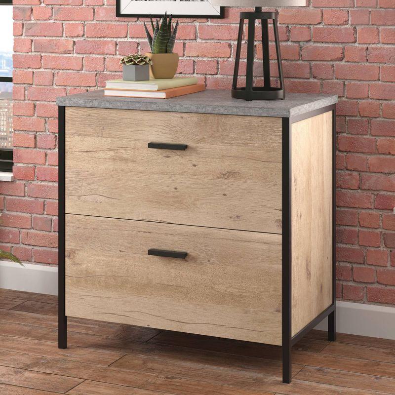 Sauder Market Commons 2 Drawer File Cabinet Prime Oak