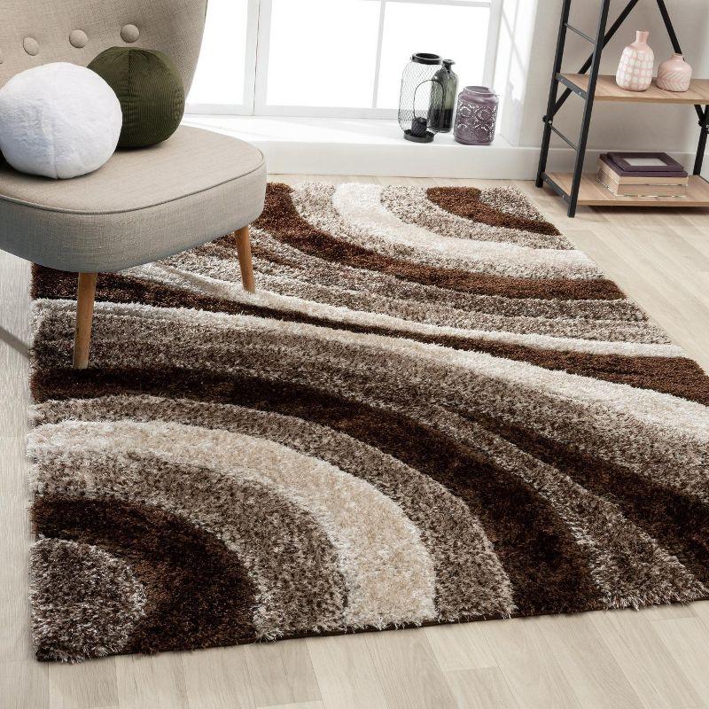 Luxe Weavers Modern Shag Geometric Area Rug