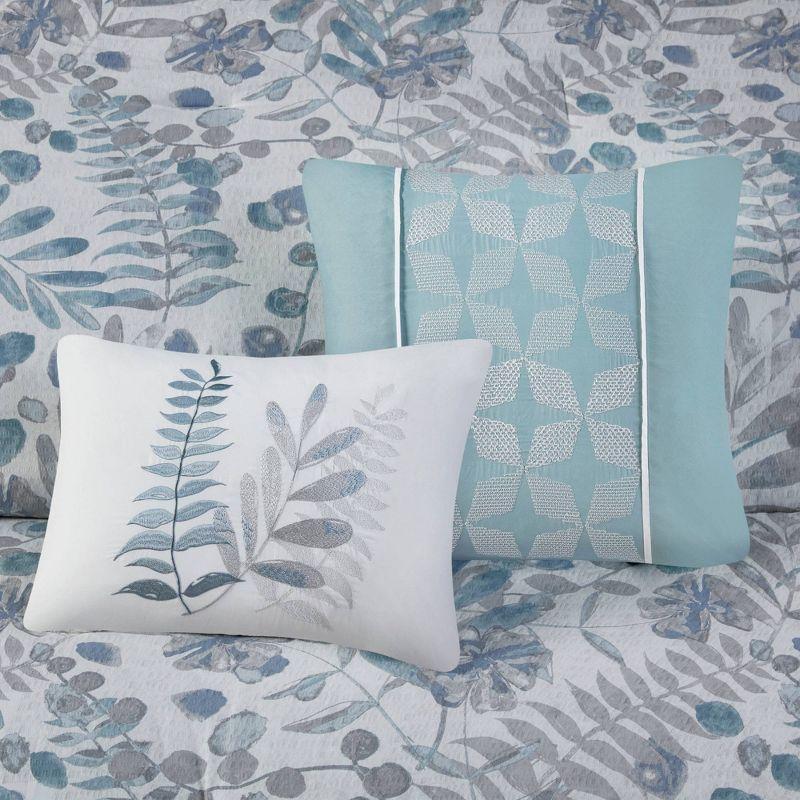Madison Park Bonnie 5 Piece Seersucker Comforter Set with Throw Pillows