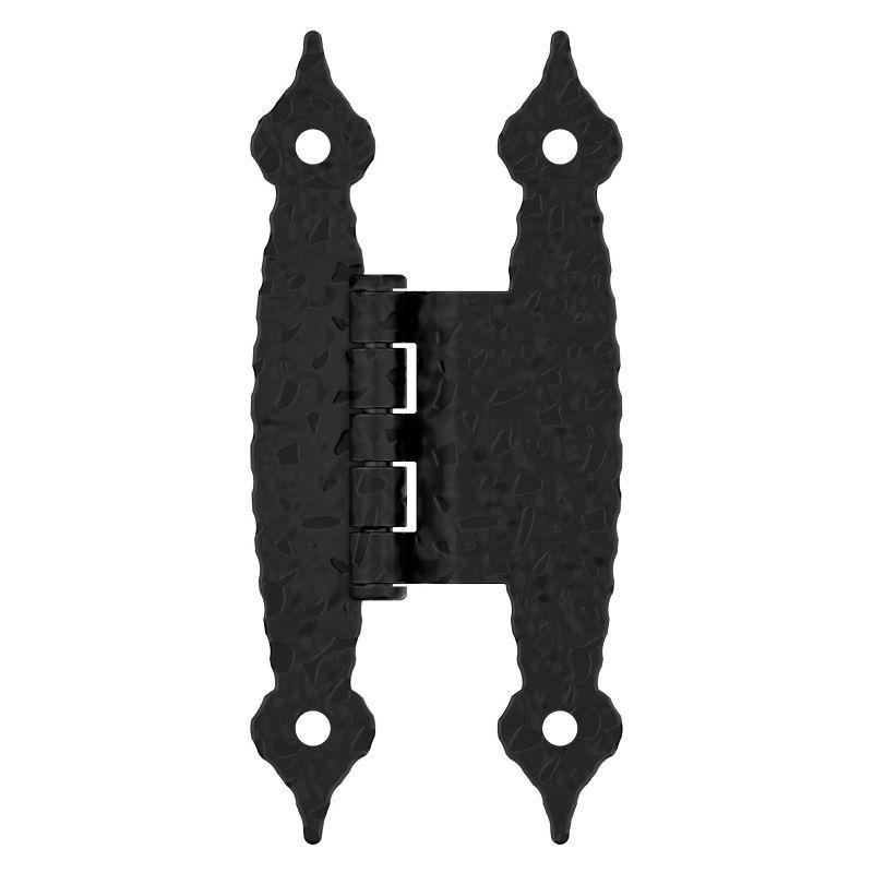 Amerock 3/8in (10mm) Offset Non-Self Closing Face Mount Colonial Black Cabinet Hinge - 1 Pair