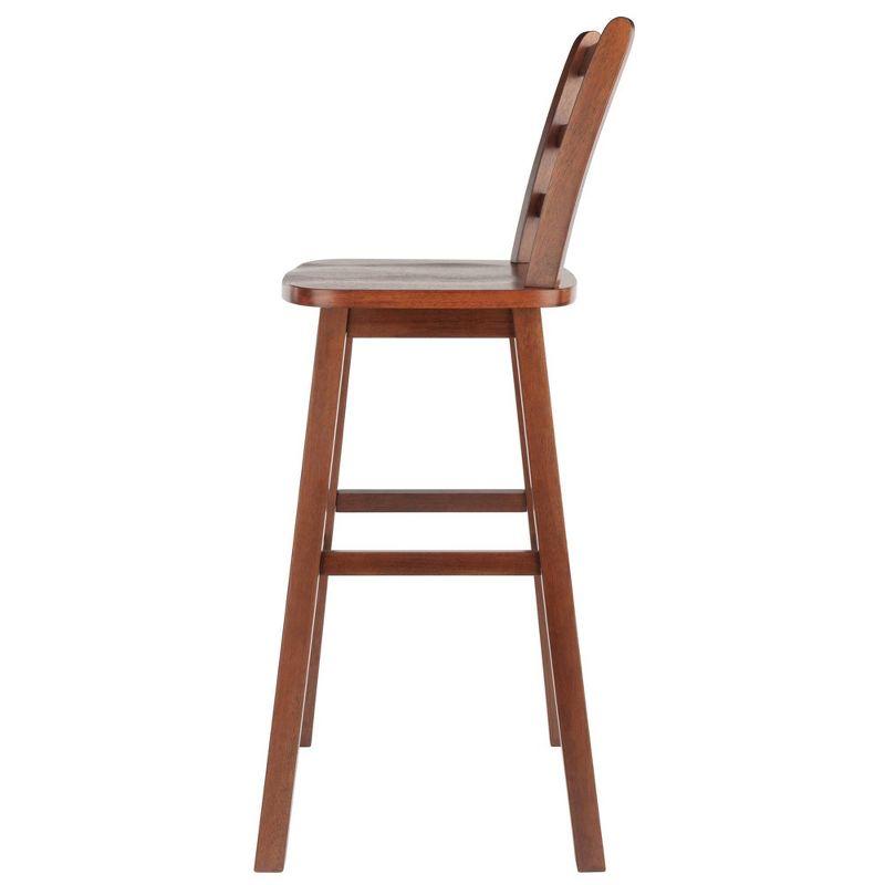 Winsome Scalera Ladder Back Swivel Seat Counter Height Barstool Walnut: Fixed Height, Wood Frame, 220lb Capacity