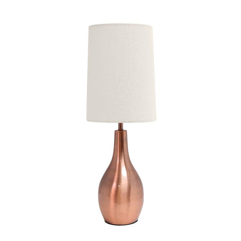 Simple Designs 1-Light Tear Drop Table Lamp Rose Gold: Bedroom, Accent Table, No Assembly Required