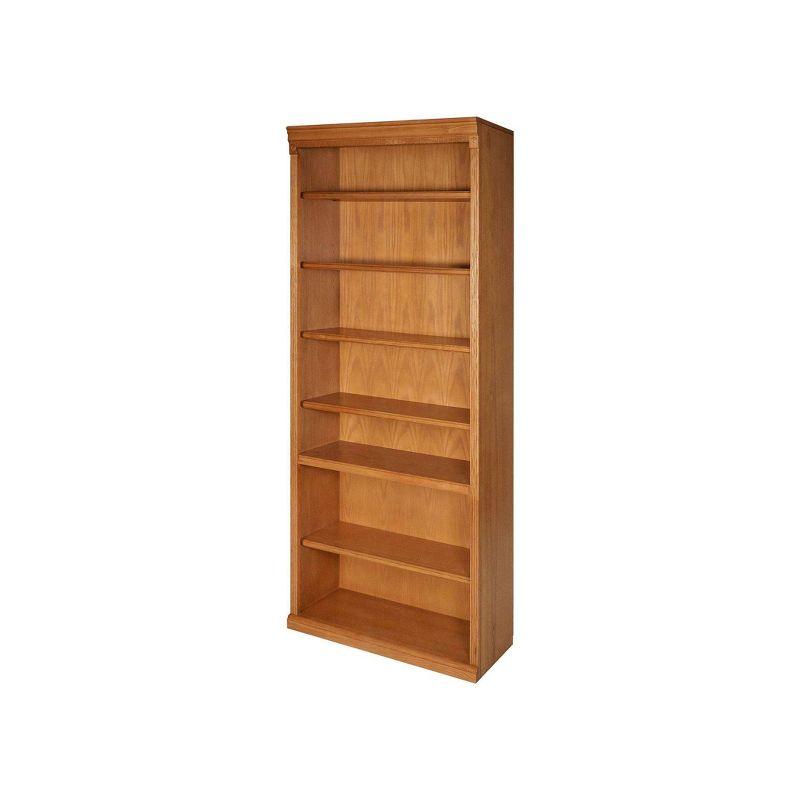 84" Huntington Oxford Wood Bookcase Wheat - Martin Furniture: Hardwood, 7 Shelves, No Assembly Required