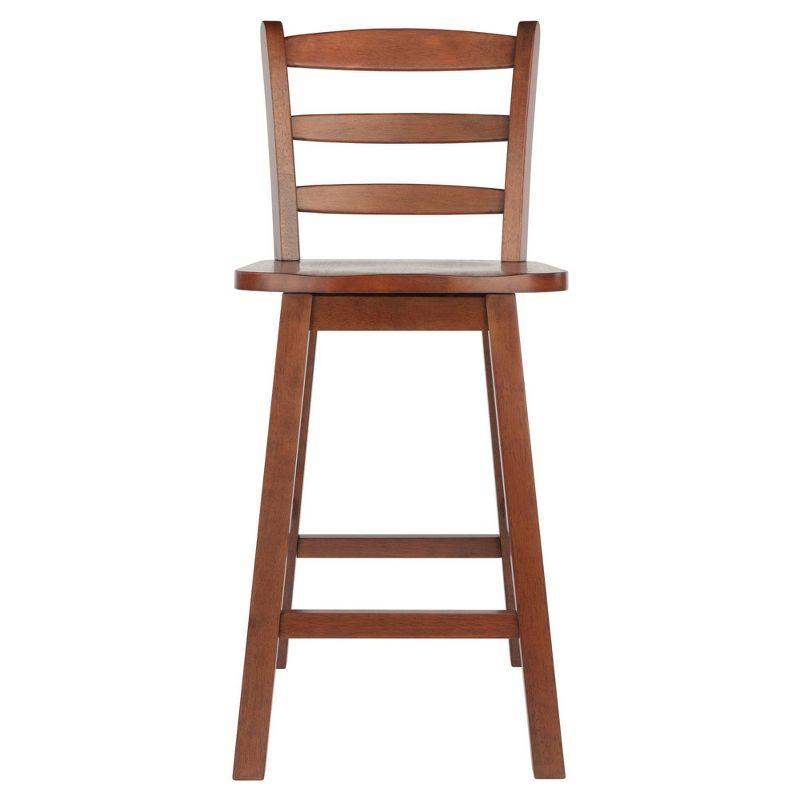 Scalera Ladder Back Swivel Seat Barstool Walnut - Winsome: Fixed Height, Wood Frame, 220lb Capacity