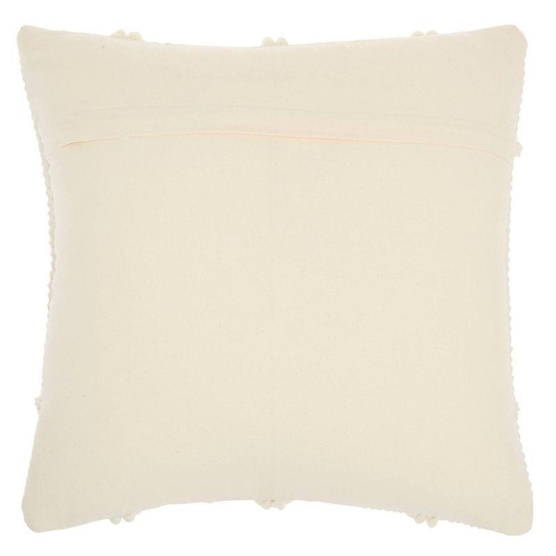 Ivory Diamond Lattice 18" Square Cotton Throw Pillow