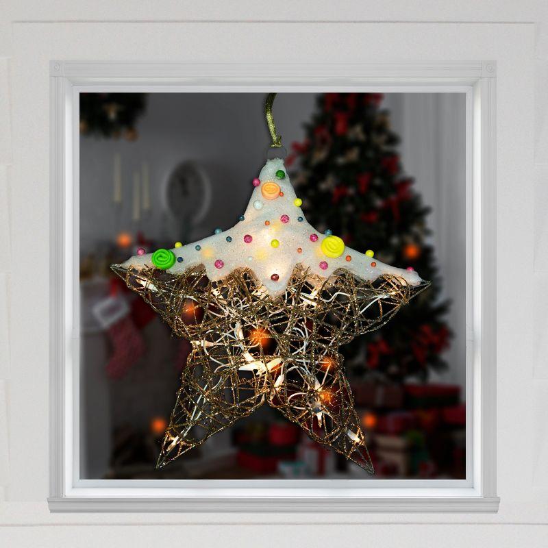 Northlight Lighted Candy Covered Star Christmas Decoration - 17" - Clear Lights
