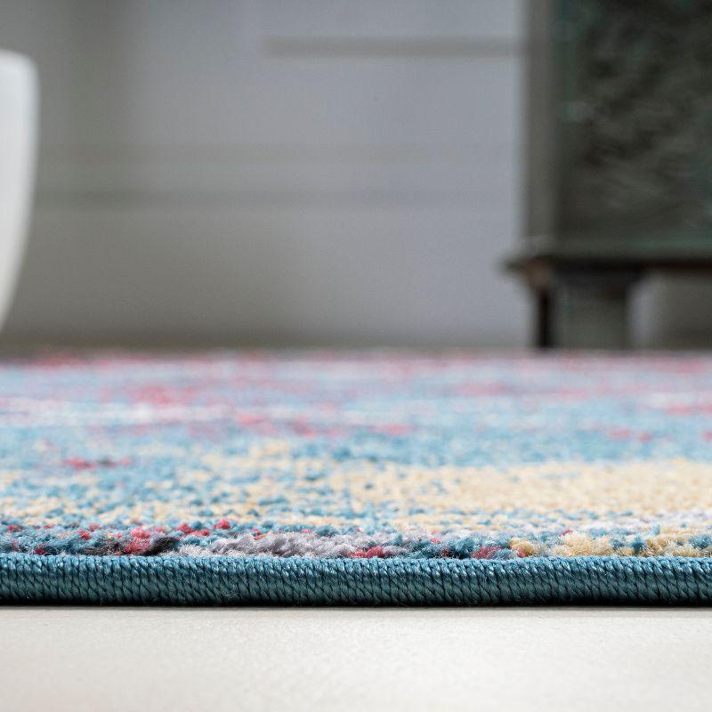 4'x6' Cole Minimalist Diamond Trellis Area Rug, Multi/White - JONATHAN Y