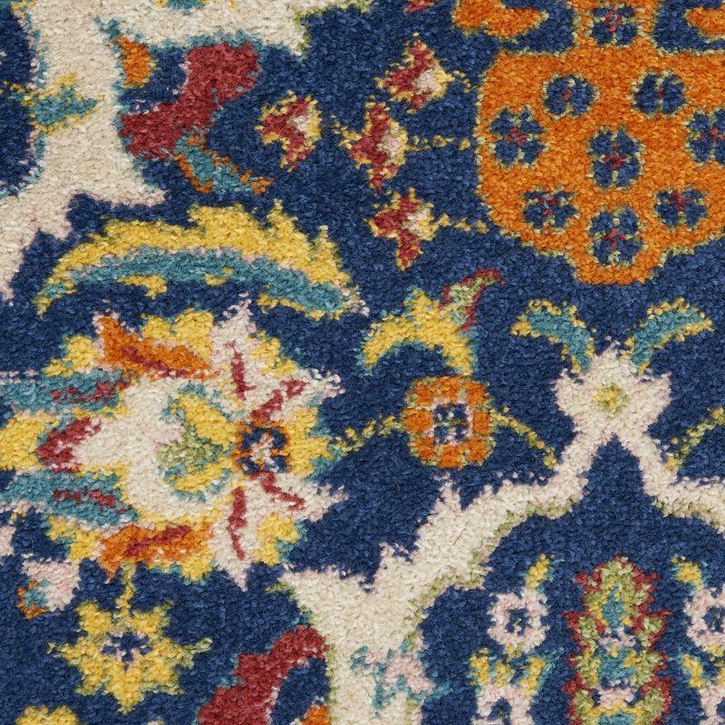 Allur Boho Navy Multicolor Floral 4' x 6' Synthetic Area Rug